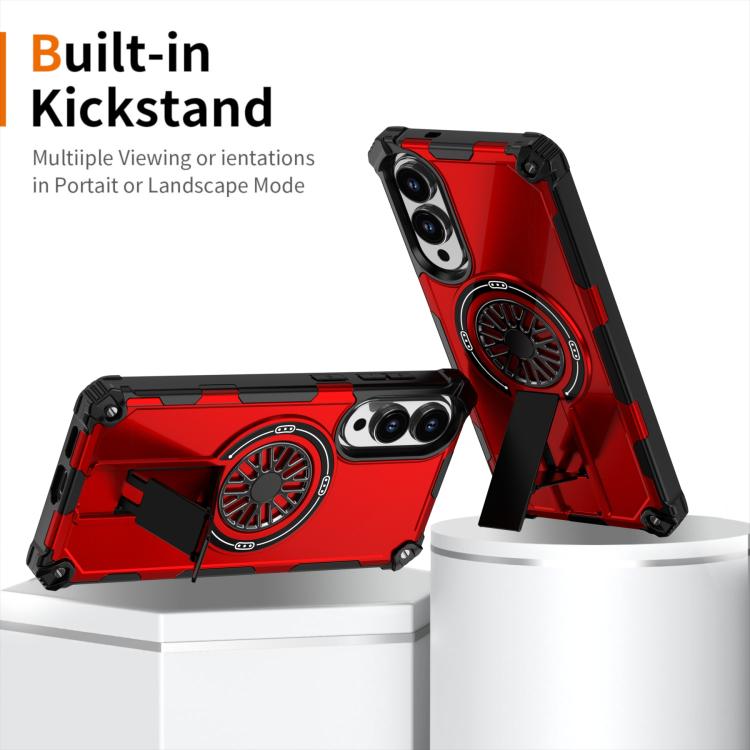 Shockproof Kickstand Metallic Shaft MagSafe Phone Case