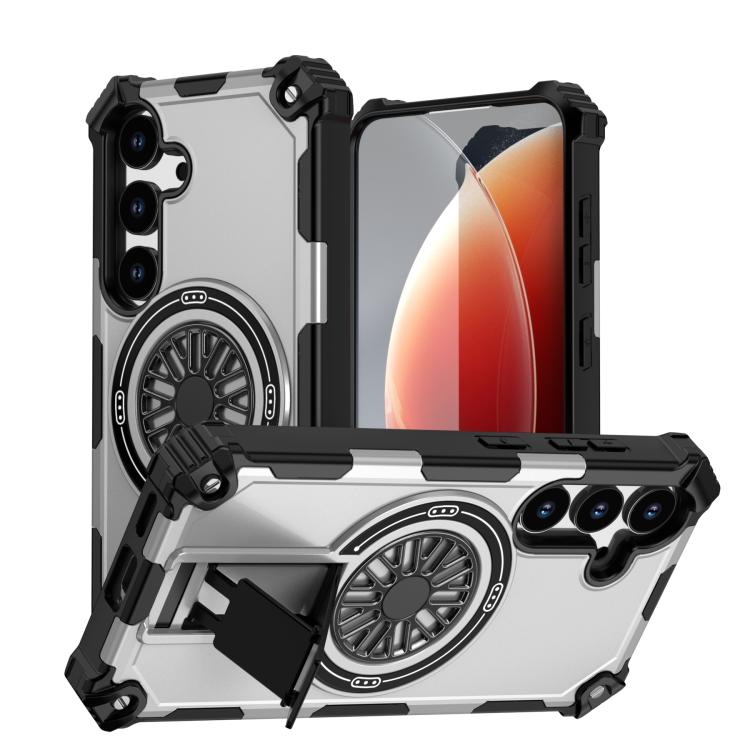 Shockproof Kickstand Metallic Shaft MagSafe Phone Case