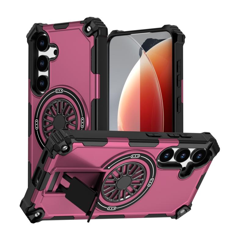 Shockproof Kickstand Metallic Shaft MagSafe Phone Case