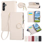 Round Buckle Zipper Wallet Leather Phone Case with Crossbody Strap, For Samsung Galaxy S25 Edge 5G, For Samsung Galaxy S25 / S24 5G, For Samsung Galaxy S25+ / S24+ 5G, For Samsung Galaxy S25 Ultra 5G, For Samsung Galaxy S24 FE 5G�����������������������...