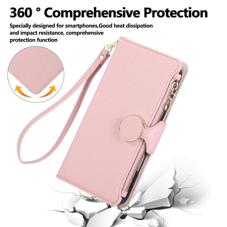 Round Buckle Zipper Wallet Leather Phone Case with Crossbody Strap, For Samsung Galaxy S22 Ultra 5G, For Samsung Galaxy S22+ 5G, For Samsung Galaxy S22 5G, For Samsung Galaxy S21 FE 5G, For Samsung Galaxy S21 5G, For Samsung Galaxy S21+ 5G�������������...