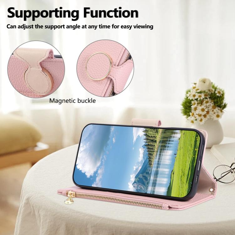 Round Buckle Zipper Wallet Leather Phone Case with Crossbody Strap, For Samsung Galaxy S22 Ultra 5G, For Samsung Galaxy S22+ 5G, For Samsung Galaxy S22 5G, For Samsung Galaxy S21 FE 5G, For Samsung Galaxy S21 5G, For Samsung Galaxy S21+ 5G�������������...