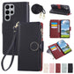 Round Buckle Zipper Wallet Leather Phone Case with Crossbody Strap, For Samsung Galaxy S22 Ultra 5G, For Samsung Galaxy S22+ 5G, For Samsung Galaxy S22 5G, For Samsung Galaxy S21 FE 5G, For Samsung Galaxy S21 5G, For Samsung Galaxy S21+ 5G�������������...