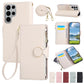 Round Buckle Zipper Wallet Leather Phone Case with Crossbody Strap, For Samsung Galaxy S22 Ultra 5G, For Samsung Galaxy S22+ 5G, For Samsung Galaxy S22 5G, For Samsung Galaxy S21 FE 5G, For Samsung Galaxy S21 5G, For Samsung Galaxy S21+ 5G�������������...
