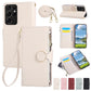 Round Buckle Zipper Wallet Leather Phone Case with Crossbody Strap, For Samsung Galaxy S22 Ultra 5G, For Samsung Galaxy S22+ 5G, For Samsung Galaxy S22 5G, For Samsung Galaxy S21 FE 5G, For Samsung Galaxy S21 5G, For Samsung Galaxy S21+ 5G�������������...