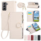 Round Buckle Zipper Wallet Leather Phone Case with Crossbody Strap, For Samsung Galaxy S22 Ultra 5G, For Samsung Galaxy S22+ 5G, For Samsung Galaxy S22 5G, For Samsung Galaxy S21 FE 5G, For Samsung Galaxy S21 5G, For Samsung Galaxy S21+ 5G�������������...