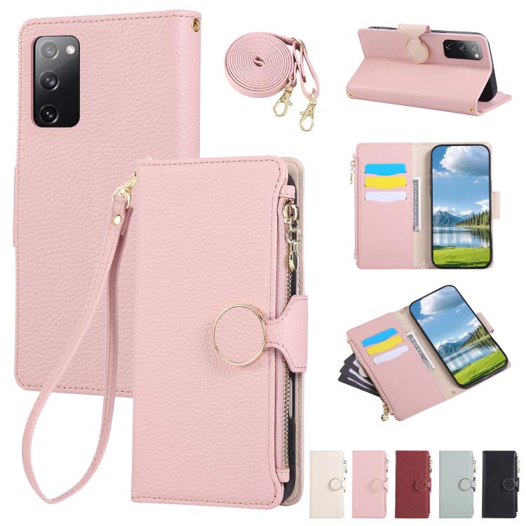 Round Buckle Zipper Wallet Leather Phone Case with Crossbody Strap, For Samsung Galaxy S25 Edge 5G, For Samsung Galaxy S25 / S24 5G, For Samsung Galaxy S25+ / S24+ 5G, For Samsung Galaxy S25 Ultra 5G, For Samsung Galaxy S24 FE 5G�����������������������...