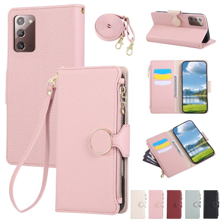 Round Buckle Zipper Wallet Leather Phone Case with Crossbody Strap, For Samsung Galaxy S22 Ultra 5G, For Samsung Galaxy S22+ 5G, For Samsung Galaxy S22 5G, For Samsung Galaxy S21 FE 5G, For Samsung Galaxy S21 5G, For Samsung Galaxy S21+ 5G�������������...