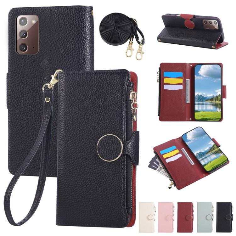 Round Buckle Zipper Wallet Leather Phone Case with Crossbody Strap, For Samsung Galaxy S22 Ultra 5G, For Samsung Galaxy S22+ 5G, For Samsung Galaxy S22 5G, For Samsung Galaxy S21 FE 5G, For Samsung Galaxy S21 5G, For Samsung Galaxy S21+ 5G�������������...