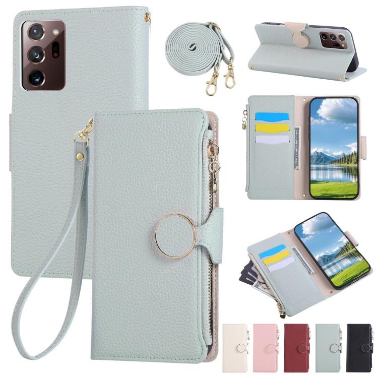 Round Buckle Zipper Wallet Leather Phone Case with Crossbody Strap, For Samsung Galaxy S22 Ultra 5G, For Samsung Galaxy S22+ 5G, For Samsung Galaxy S22 5G, For Samsung Galaxy S21 FE 5G, For Samsung Galaxy S21 5G, For Samsung Galaxy S21+ 5G�������������...