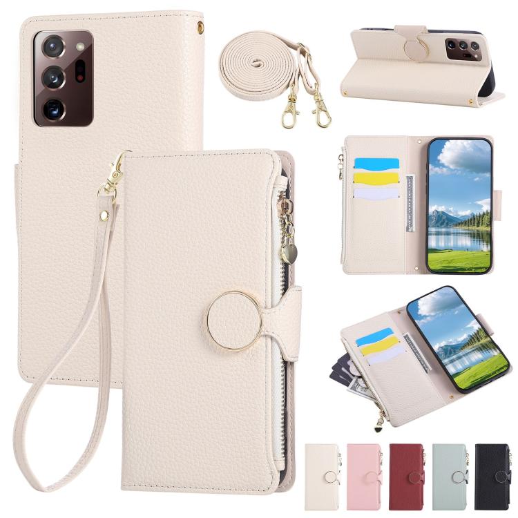 Round Buckle Zipper Wallet Leather Phone Case with Crossbody Strap, For Samsung Galaxy S22 Ultra 5G, For Samsung Galaxy S22+ 5G, For Samsung Galaxy S22 5G, For Samsung Galaxy S21 FE 5G, For Samsung Galaxy S21 5G, For Samsung Galaxy S21+ 5G�������������...