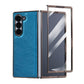 Bamboo Fiber Texture + Flannel Phone Case with Tempered Film, For Samsung Galaxy Z Fold7 5G, For Samsung Galaxy Z Fold6 5G, For Samsung Galaxy Z Fold5, For Samsung Galaxy Z Fold4, For Samsung Galaxy Z Fold3 5G