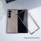 Bamboo Fiber Texture + Flannel Phone Case with Tempered Film, For Samsung Galaxy Z Fold7 5G, For Samsung Galaxy Z Fold6 5G, For Samsung Galaxy Z Fold5, For Samsung Galaxy Z Fold4, For Samsung Galaxy Z Fold3 5G