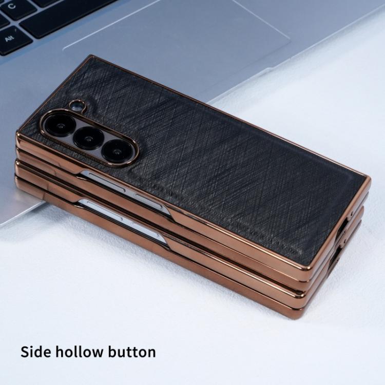 Bamboo Fiber Texture + Flannel Phone Case with Tempered Film, For Samsung Galaxy Z Fold7 5G, For Samsung Galaxy Z Fold6 5G, For Samsung Galaxy Z Fold5, For Samsung Galaxy Z Fold4, For Samsung Galaxy Z Fold3 5G