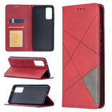 Rhombus Texture Horizontal Flip Magnetic Leather Case with Holder & Card Slots, For Galaxy S20 FE 5G / S20 Lite