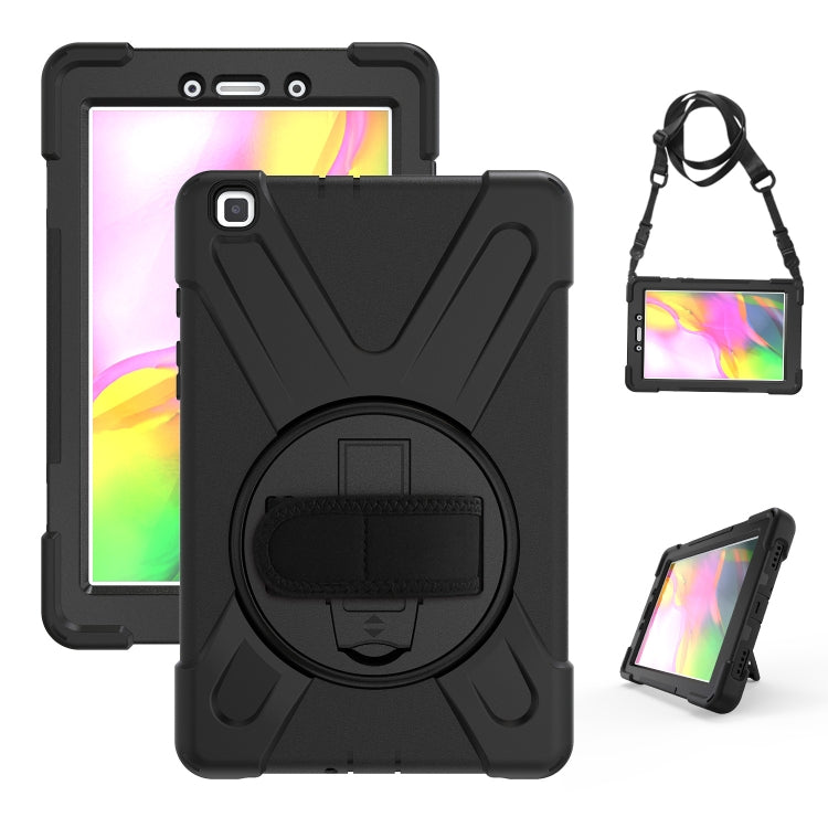 Shockproof Colorful Silicone + PC Protective Case with Holder & Hand Grip Strap, For Samsung Tab A 8.0(2019) T290 / T295, For Samsung Galaxy Tab Active Pro T540 / T545 / Tab Active4 Pro�������������������������������������������������������������������...