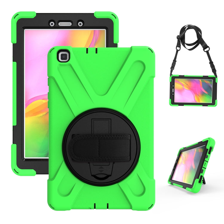 Shockproof Colorful Silicone + PC Protective Case with Holder & Hand Grip Strap, For Samsung Tab A 8.0(2019) T290 / T295, For Samsung Galaxy Tab Active Pro T540 / T545 / Tab Active4 Pro�������������������������������������������������������������������...