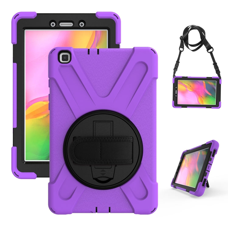 Shockproof Colorful Silicone + PC Protective Case with Holder & Hand Grip Strap, For Samsung Tab A 8.0(2019) T290 / T295, For Samsung Galaxy Tab Active Pro T540 / T545 / Tab Active4 Pro�������������������������������������������������������������������...