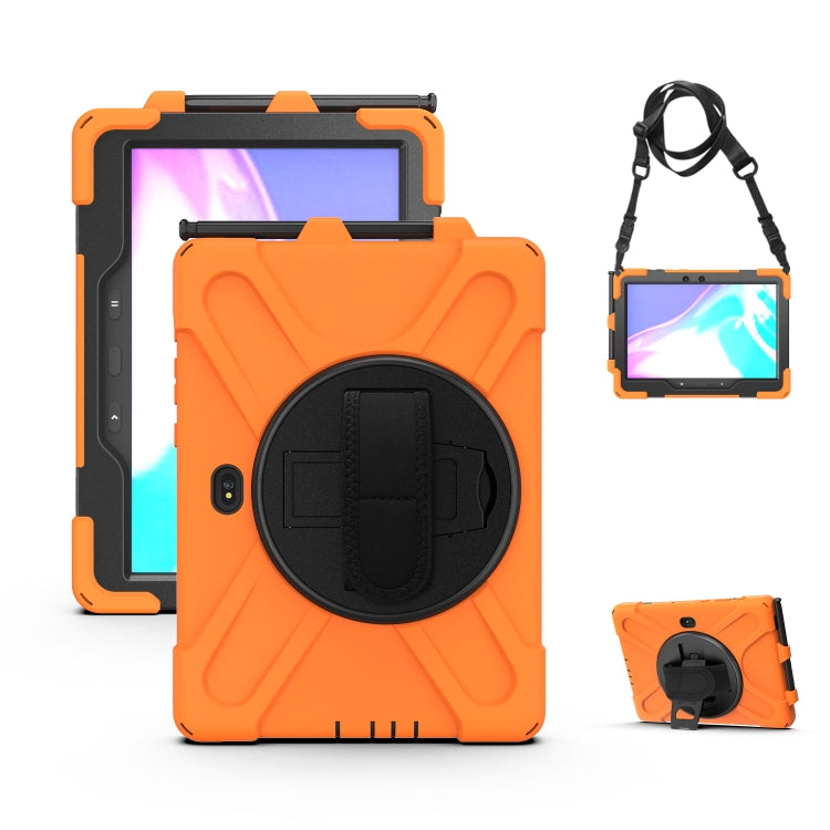 Shockproof Colorful Silicone + PC Protective Case with Holder & Hand Grip Strap, For Samsung Tab A 8.0(2019) T290 / T295, For Samsung Galaxy Tab Active Pro T540 / T545 / Tab Active4 Pro�������������������������������������������������������������������...