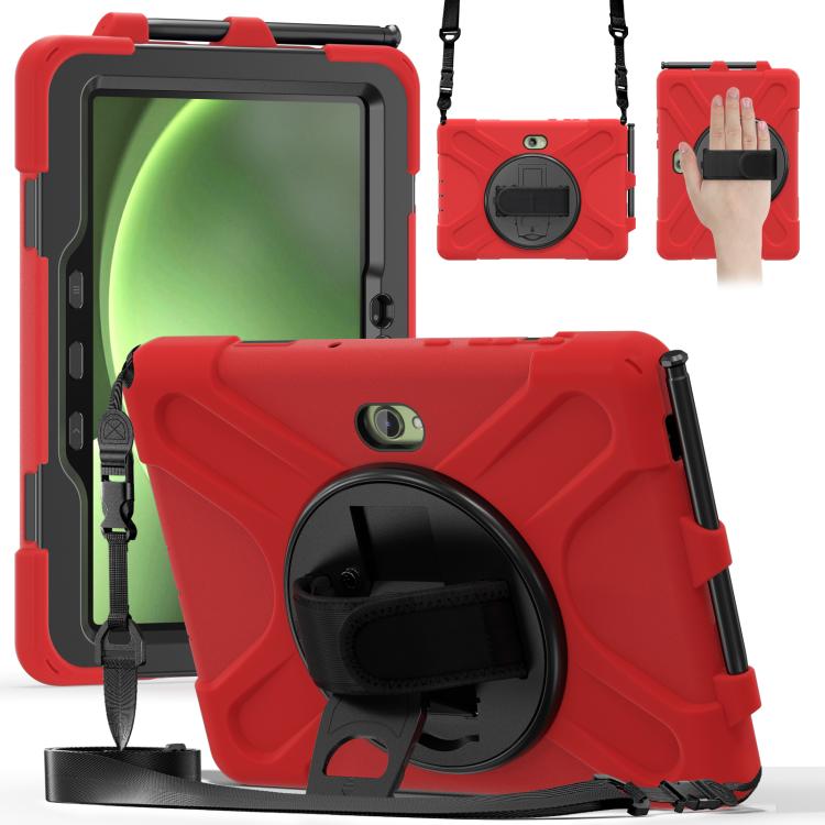 Shockproof Colorful Silicone + PC Protective Case with Holder & Hand Grip Strap, For Samsung Tab A 8.0(2019) T290 / T295, For Samsung Galaxy Tab Active Pro T540 / T545 / Tab Active4 Pro�������������������������������������������������������������������...