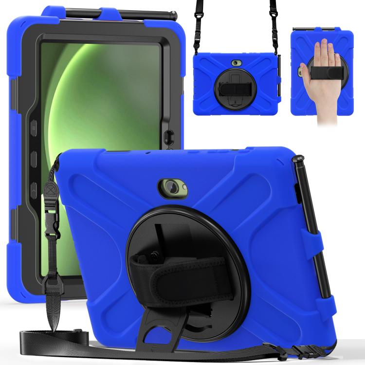 Shockproof Colorful Silicone + PC Protective Case with Holder & Hand Grip Strap, For Samsung Tab A 8.0(2019) T290 / T295, For Samsung Galaxy Tab Active Pro T540 / T545 / Tab Active4 Pro�������������������������������������������������������������������...