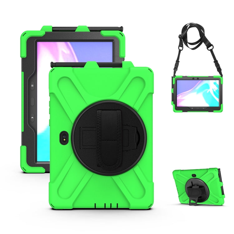 Shockproof Colorful Silicone + PC Protective Case with Holder & Hand Grip Strap, For Samsung Tab A 8.0(2019) T290 / T295, For Samsung Galaxy Tab Active Pro T540 / T545 / Tab Active4 Pro�������������������������������������������������������������������...