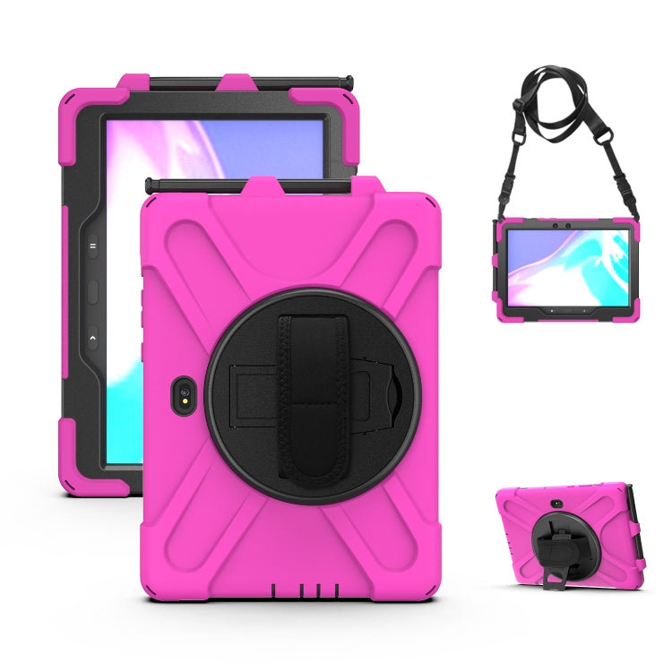 Shockproof Colorful Silicone + PC Protective Case with Holder & Hand Grip Strap, For Samsung Tab A 8.0(2019) T290 / T295, For Samsung Galaxy Tab Active Pro T540 / T545 / Tab Active4 Pro�������������������������������������������������������������������...