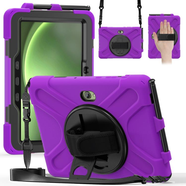 Shockproof Colorful Silicone + PC Protective Case with Holder & Hand Grip Strap, For Samsung Tab A 8.0(2019) T290 / T295, For Samsung Galaxy Tab Active Pro T540 / T545 / Tab Active4 Pro�������������������������������������������������������������������...