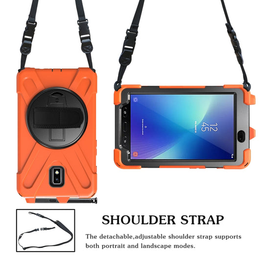 Shockproof Colorful Silicone + PC Protective Case with Holder & Hand Grip Strap & Pen Slot, For Samsung Galaxy Tab Active 2 8.0 T390/T395/T397