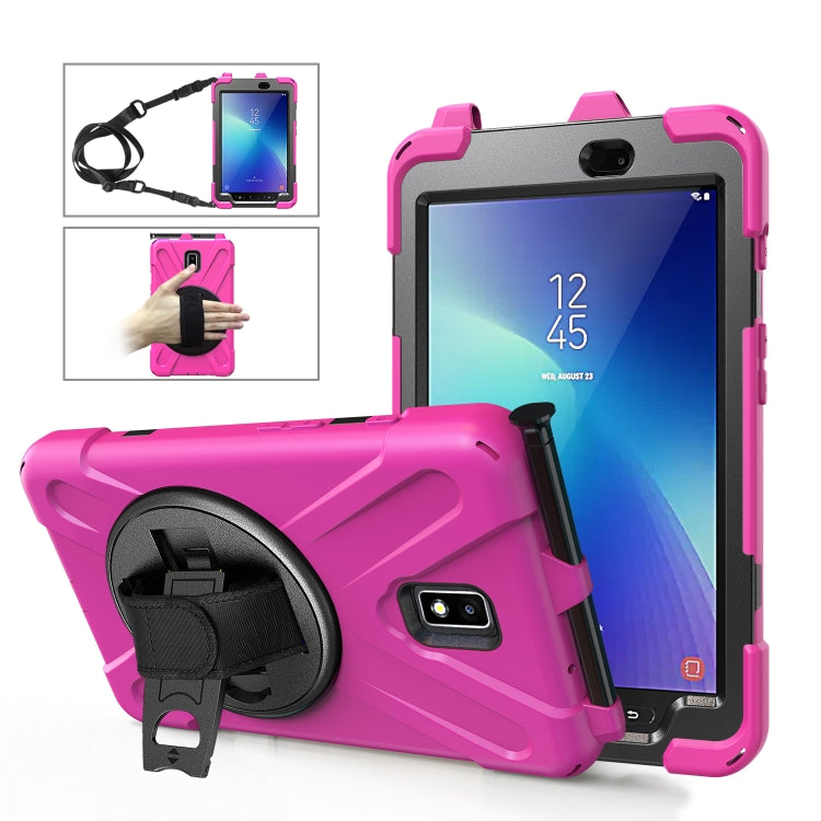 Shockproof Colorful Silicone + PC Protective Case with Holder & Hand Grip Strap & Pen Slot, For Samsung Galaxy Tab Active 2 8.0 T390/T395/T397