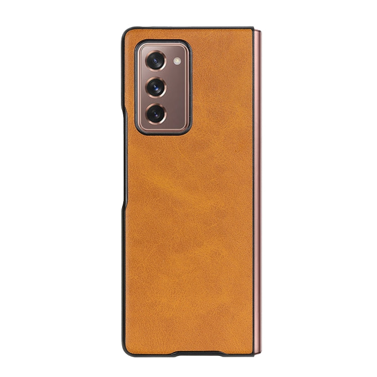 Two-color Cowhide Texture PU Shockproof Protective Case, For Samsung Galaxy Z Fold2 5G