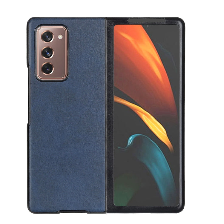 Two-color Cowhide Texture PU Shockproof Protective Case, For Samsung Galaxy Z Fold2 5G