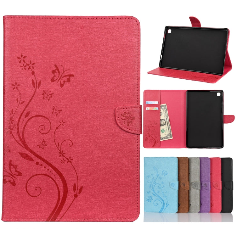 Butterfly Flower Embossing Pattern Horizontal Flip Leather Case with Holder & Card Slots & Wallet, For Samsung Galaxy Tab A7 10.4 (2020), For Samsung Galaxy Tab A 8.4 (2020), For Samsung Galaxy Tab S8 / Galaxy Tab S7, For Samsung Galaxy Tab S6