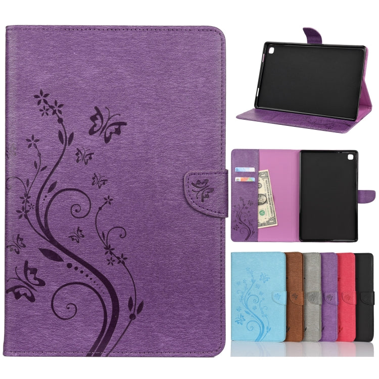 Butterfly Flower Embossing Pattern Horizontal Flip Leather Case with Holder & Card Slots & Wallet, For Samsung Galaxy Tab A7 10.4 (2020), For Samsung Galaxy Tab A 8.4 (2020), For Samsung Galaxy Tab S8 / Galaxy Tab S7, For Samsung Galaxy Tab S6