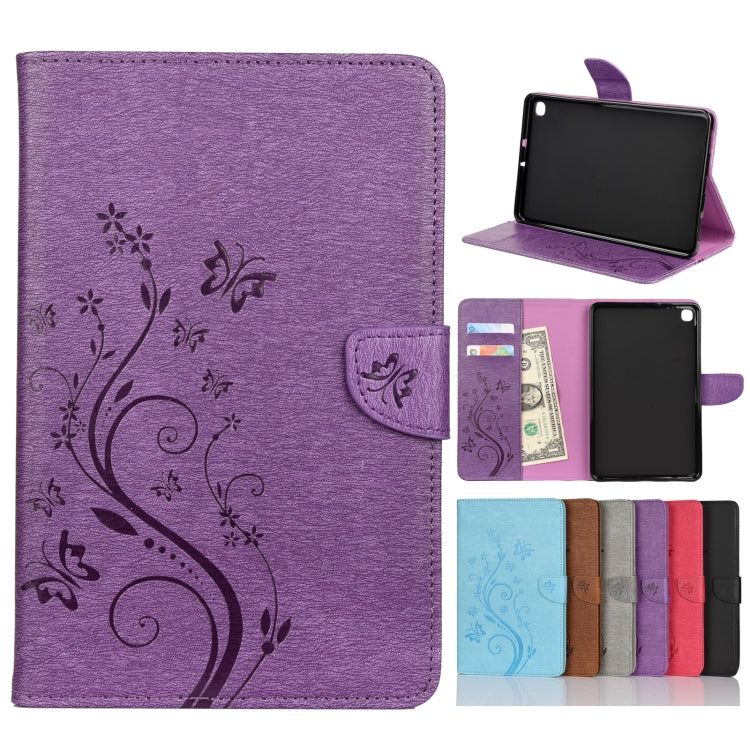 Butterfly Flower Embossing Pattern Horizontal Flip Leather Case with Holder & Card Slots & Wallet, For Samsung Galaxy Tab A7 10.4 (2020), For Samsung Galaxy Tab A 8.4 (2020), For Samsung Galaxy Tab S8 / Galaxy Tab S7, For Samsung Galaxy Tab S6