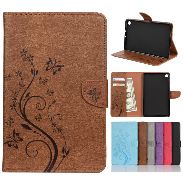 Butterfly Flower Embossing Pattern Horizontal Flip Leather Case with Holder & Card Slots & Wallet, For Samsung Galaxy Tab A7 10.4 (2020), For Samsung Galaxy Tab A 8.4 (2020), For Samsung Galaxy Tab S8 / Galaxy Tab S7, For Samsung Galaxy Tab S6