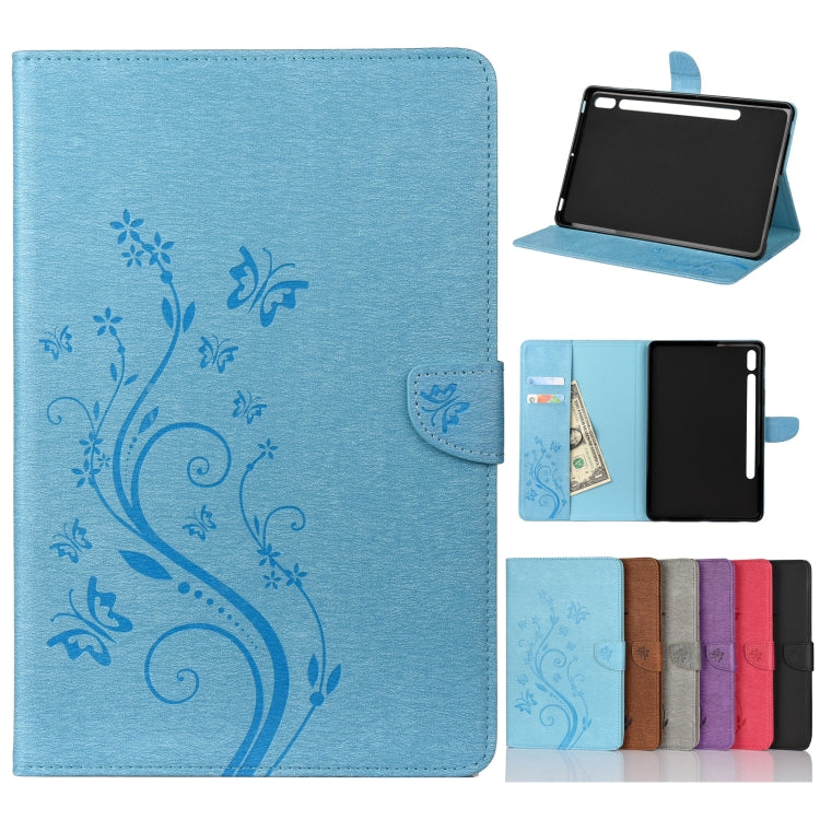 Butterfly Flower Embossing Pattern Horizontal Flip Leather Case with Holder & Card Slots & Wallet, For Samsung Galaxy Tab A7 10.4 (2020), For Samsung Galaxy Tab A 8.4 (2020), For Samsung Galaxy Tab S8 / Galaxy Tab S7, For Samsung Galaxy Tab S6