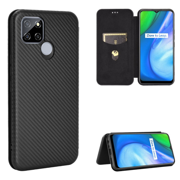 Carbon Fiber Texture Magnetic Horizontal Flip TPU + PC + PU Leather Case with Card Slot, For OPPO Realme V3, For Samsung Galaxy A42 5G, For Vivo Y20 / Y20i (Indian), For Xiaomi Poco X3 NFC, For Xiaomi Redmi K30 Ultra