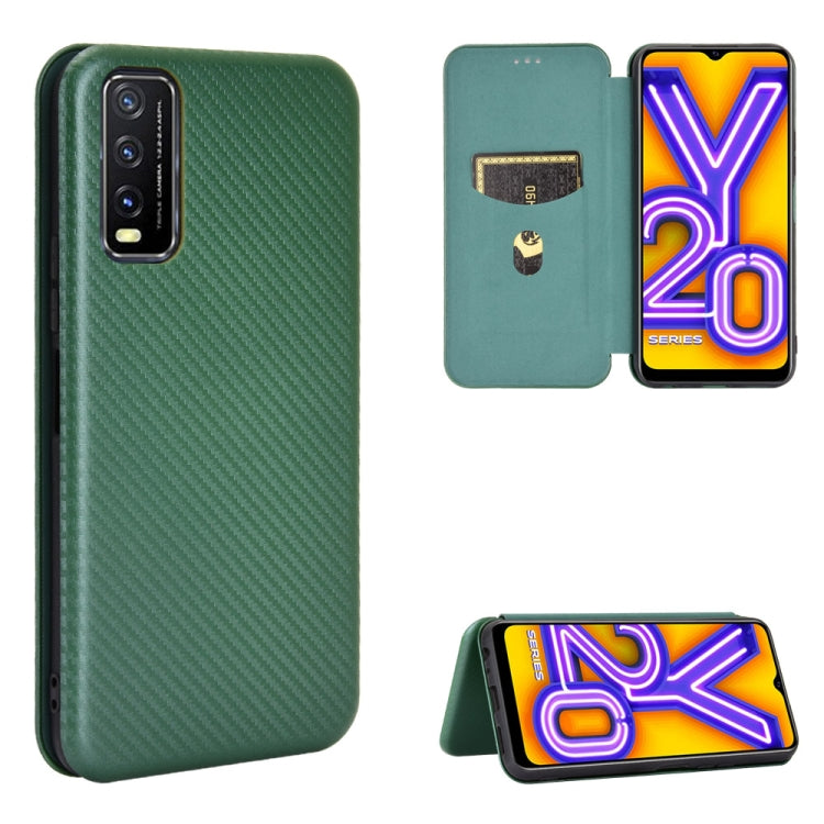 Carbon Fiber Texture Magnetic Horizontal Flip TPU + PC + PU Leather Case with Card Slot, For OPPO Realme V3, For Samsung Galaxy A42 5G, For Vivo Y20 / Y20i (Indian), For Xiaomi Poco X3 NFC, For Xiaomi Redmi K30 Ultra