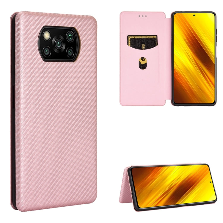 Carbon Fiber Texture Magnetic Horizontal Flip TPU + PC + PU Leather Case with Card Slot, For OPPO Realme V3, For Samsung Galaxy A42 5G, For Vivo Y20 / Y20i (Indian), For Xiaomi Poco X3 NFC, For Xiaomi Redmi K30 Ultra
