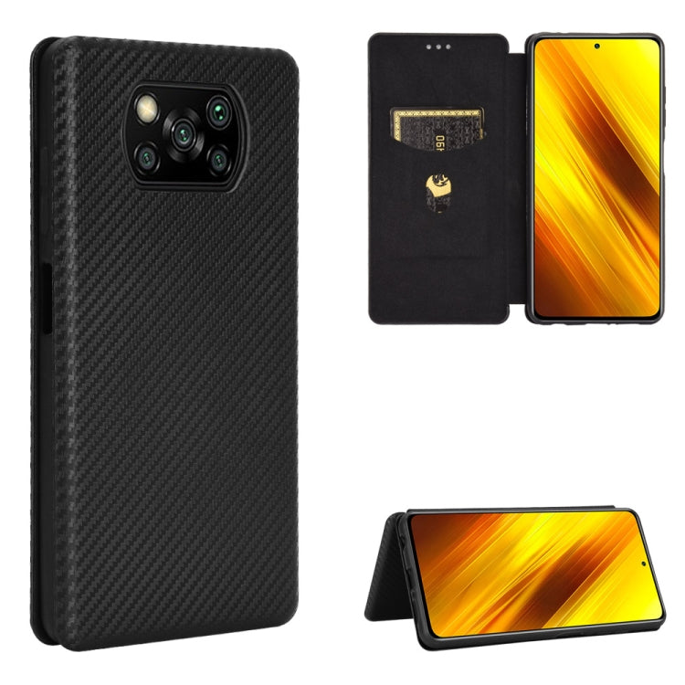 Carbon Fiber Texture Magnetic Horizontal Flip TPU + PC + PU Leather Case with Card Slot, For OPPO Realme V3, For Samsung Galaxy A42 5G, For Vivo Y20 / Y20i (Indian), For Xiaomi Poco X3 NFC, For Xiaomi Redmi K30 Ultra