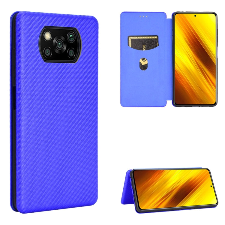 Carbon Fiber Texture Magnetic Horizontal Flip TPU + PC + PU Leather Case with Card Slot, For OPPO Realme V3, For Samsung Galaxy A42 5G, For Vivo Y20 / Y20i (Indian), For Xiaomi Poco X3 NFC, For Xiaomi Redmi K30 Ultra