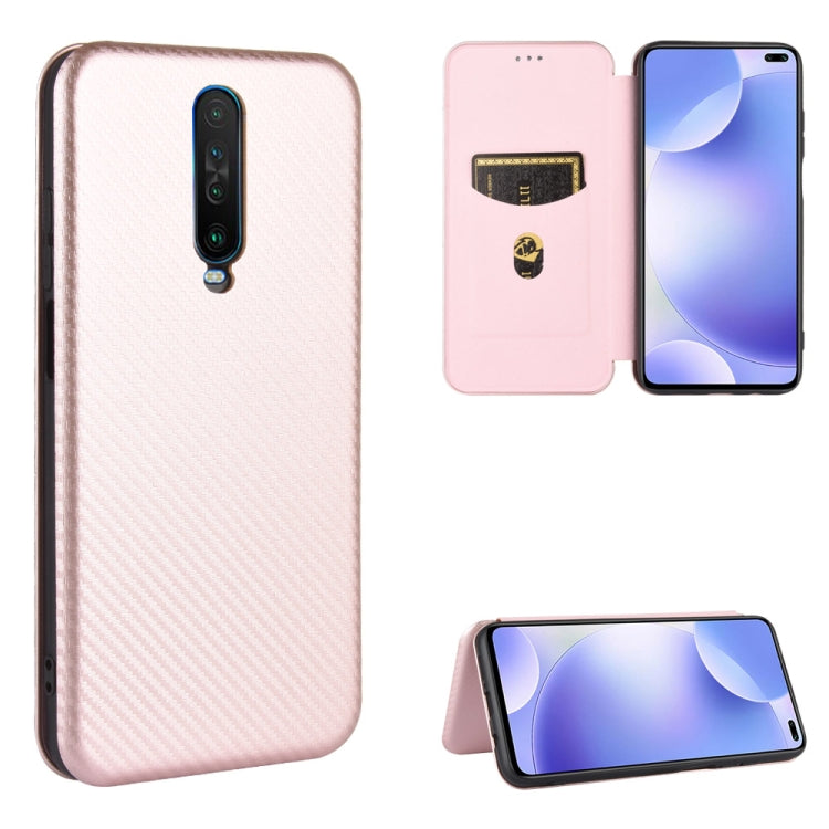 Carbon Fiber Texture Magnetic Horizontal Flip TPU + PC + PU Leather Case with Card Slot, For OPPO Realme V3, For Samsung Galaxy A42 5G, For Vivo Y20 / Y20i (Indian), For Xiaomi Poco X3 NFC, For Xiaomi Redmi K30 Ultra