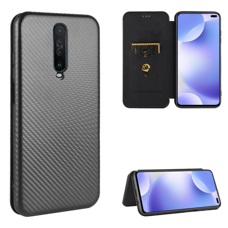 Carbon Fiber Texture Magnetic Horizontal Flip TPU + PC + PU Leather Case with Card Slot, For OPPO Realme V3, For Samsung Galaxy A42 5G, For Vivo Y20 / Y20i (Indian), For Xiaomi Poco X3 NFC, For Xiaomi Redmi K30 Ultra