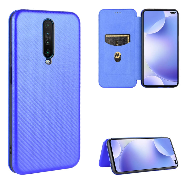Carbon Fiber Texture Magnetic Horizontal Flip TPU + PC + PU Leather Case with Card Slot, For OPPO Realme V3, For Samsung Galaxy A42 5G, For Vivo Y20 / Y20i (Indian), For Xiaomi Poco X3 NFC, For Xiaomi Redmi K30 Ultra