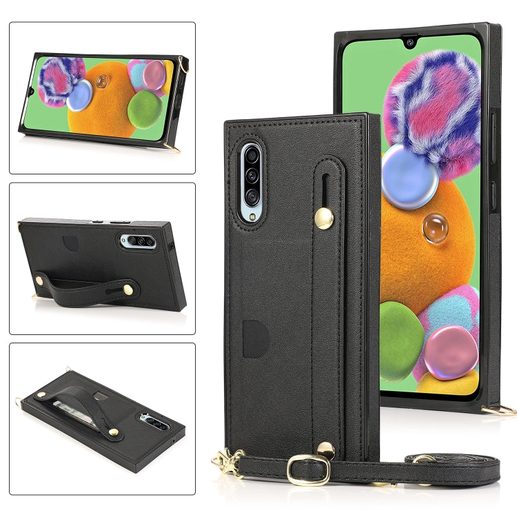 Wrist Strap PU+TPU Shockproof Protective Case with Crossbody Lanyard & Holder & Card Slot, For Samsung Galaxy A90 5G, For Samsung Galaxy Note9, For Samsung Galaxy Note 10, For Samsung Galaxy Note 10 Pro, For Samsung Galaxy S9, For Samsung Galaxy S9 Plu...