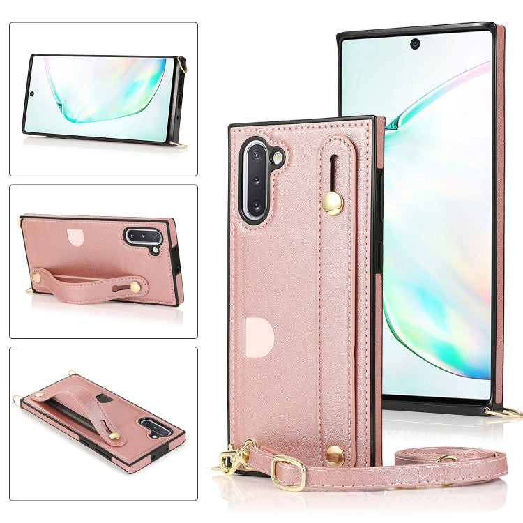 Wrist Strap PU+TPU Shockproof Protective Case with Crossbody Lanyard & Holder & Card Slot, For Samsung Galaxy A90 5G, For Samsung Galaxy Note9, For Samsung Galaxy Note 10, For Samsung Galaxy Note 10 Pro, For Samsung Galaxy S9, For Samsung Galaxy S9 Plu...