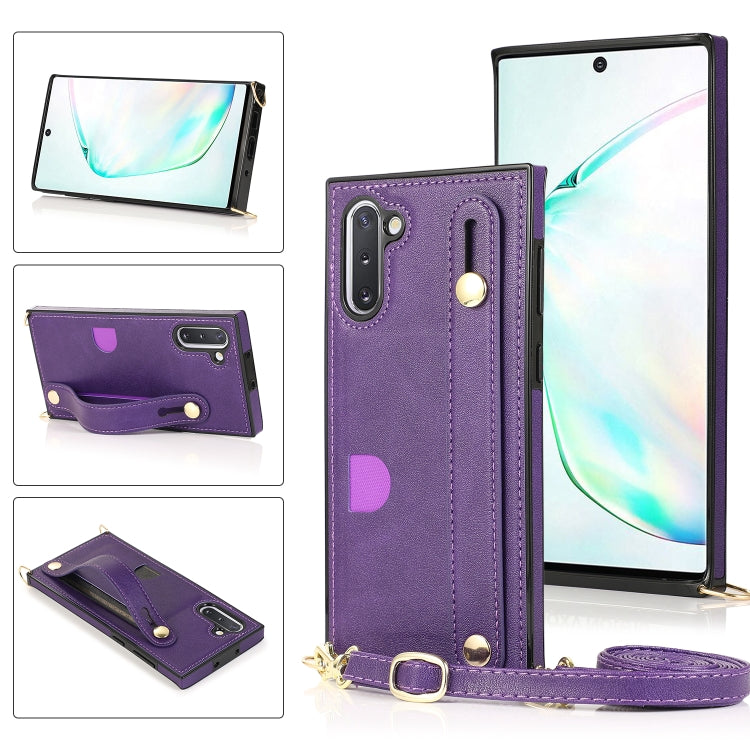 Wrist Strap PU+TPU Shockproof Protective Case with Crossbody Lanyard & Holder & Card Slot, For Samsung Galaxy A90 5G, For Samsung Galaxy Note9, For Samsung Galaxy Note 10, For Samsung Galaxy Note 10 Pro, For Samsung Galaxy S9, For Samsung Galaxy S9 Plu...