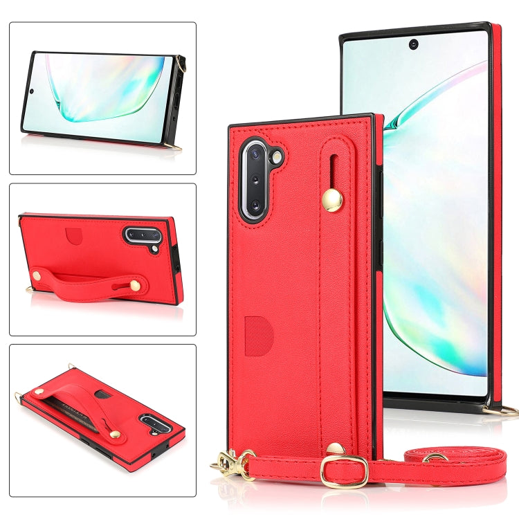 Wrist Strap PU+TPU Shockproof Protective Case with Crossbody Lanyard & Holder & Card Slot, For Samsung Galaxy A90 5G, For Samsung Galaxy Note9, For Samsung Galaxy Note 10, For Samsung Galaxy Note 10 Pro, For Samsung Galaxy S9, For Samsung Galaxy S9 Plu...