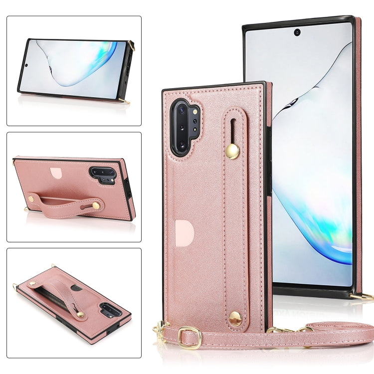 Wrist Strap PU+TPU Shockproof Protective Case with Crossbody Lanyard & Holder & Card Slot, For Samsung Galaxy A90 5G, For Samsung Galaxy Note9, For Samsung Galaxy Note 10, For Samsung Galaxy Note 10 Pro, For Samsung Galaxy S9, For Samsung Galaxy S9 Plu...